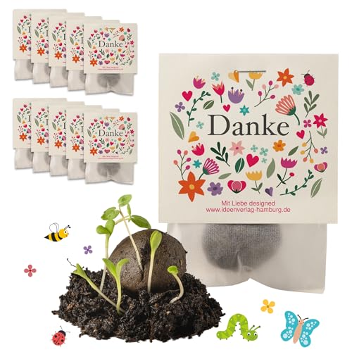Samenbomben Ideenverlag Hamburg 10 Stück Danke – Geschenk für Kollegen und Gäste