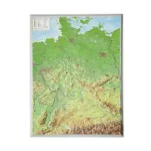 Deutschlandkarte georelief Deutschland klein 1:2,4 Mio. Din A3