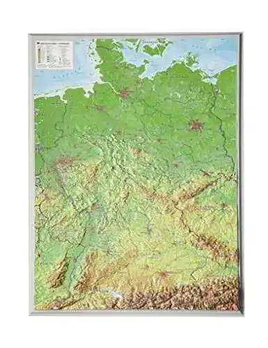 Deutschlandkarte georelief Deutschland klein 1:2,4 Mio. Din A3