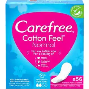 Carefree Slipeinlagen Cotton Feel Normal mit Frischeduft, 56 Stück