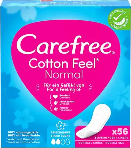 Carefree Slipeinlagen Cotton Feel Normal mit Frischeduft, 56 Stück