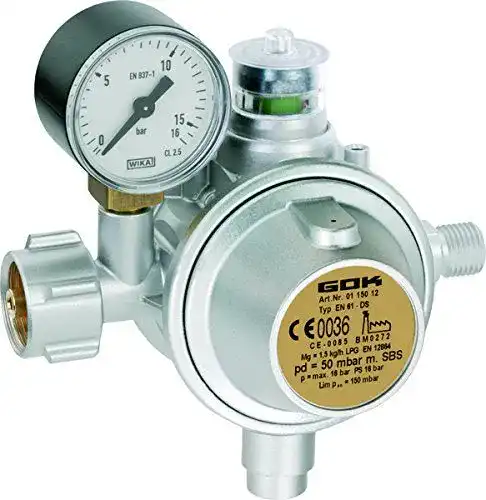 Gasdruckregler mit Manometer für Gewerbe EN61-DS 1,5 kg/h