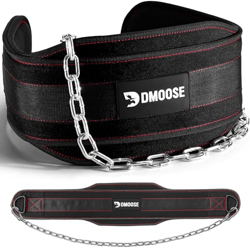 Dip-Gürtel DMoose Fitness mit Kette für Gewichtheben und Bodybuilding