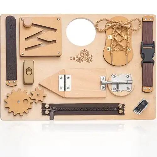 Motorikwand Democa bb Voiture Busy Board aus Holz, 38 x 28 x 4 cm