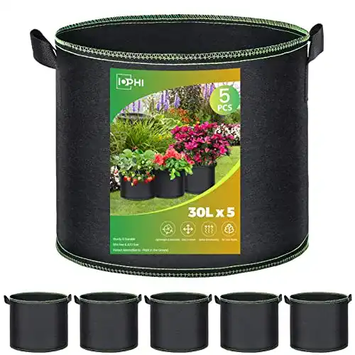 Pflanzsack iophi 5X 30 Liter aus Vliesstoff für Gartenarbeiten
