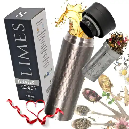 Thermoskanne Limes 8 Teeflasche mit Sieb für unterwegs – 480 ml