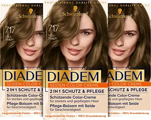 Haarfärbemittel Diadem Seiden-Color-Creme 717 Hellbraun Stufe 3
