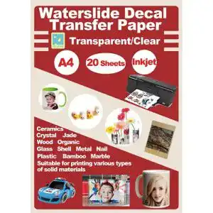Wasserschiebefolie Rolurious A4 für Tintenstrahldrucker, 20 Blatt