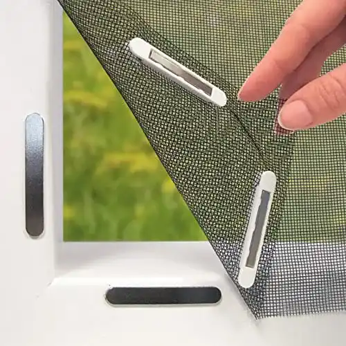 Fliegengitter Magnet von Hoberg für Fenster in Schwarz