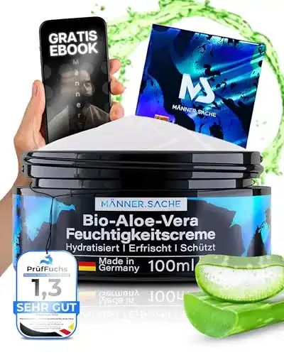 Feuchtigkeitscreme für Männer mit Bio-Aloe-Vera und Hyaluron