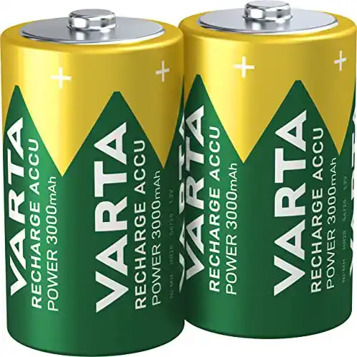 Varta Mono-D-Akku, wiederaufladbar, 2 Stück, 3000 mAh