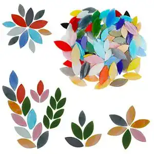 Mosaiksteine aus Glas in Blütenblattform für Bastelprojekte (100 Stück)