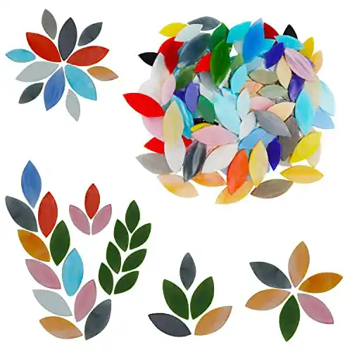 Mosaiksteine aus Glas in Blütenblattform für Bastelprojekte (100 Stück)