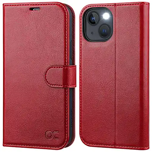Ocase iPhone 14 Plus Hülle – Premium PU Leder mit Kartenfach und Magnetverschluss