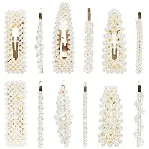 Haarklammer Belle Vous Perlen Haarclips Damen im 12er Set