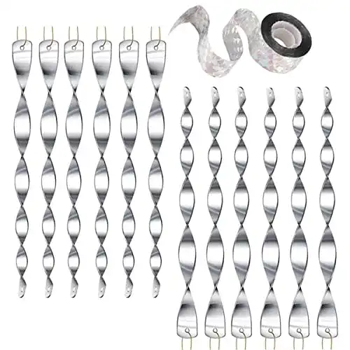 MQIAN reflektierender Vogelschreck – 12 Stück Set, 50 Meter