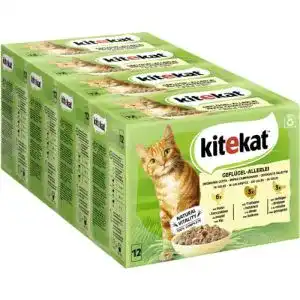 Kitekat Katzenfutter Geflügel-Allerlei in Gelee, 48 Beutel (2 x 24 x 85g)