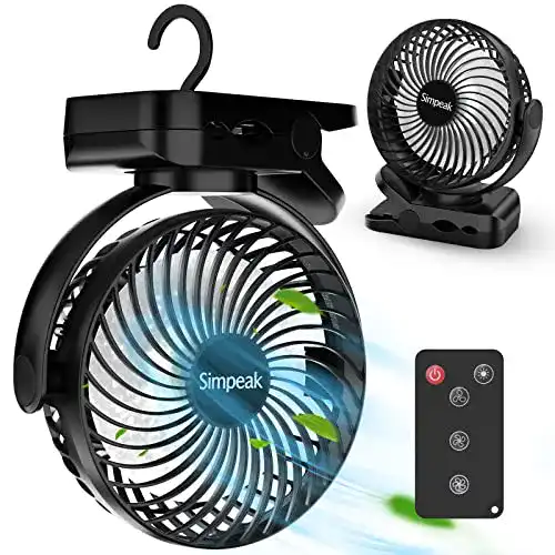 Camping Ventilator Simpeak mit 8000mAh Akku und Fernbedienung