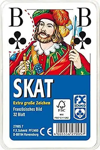 Skat Karten Ravensburger 27005 im Französischen Bild mit 32 Karten