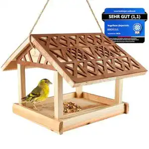 Vogelhaus aus Holz Birdsoul – Wetterfestes, großes Futterhaus zum Aufhängen