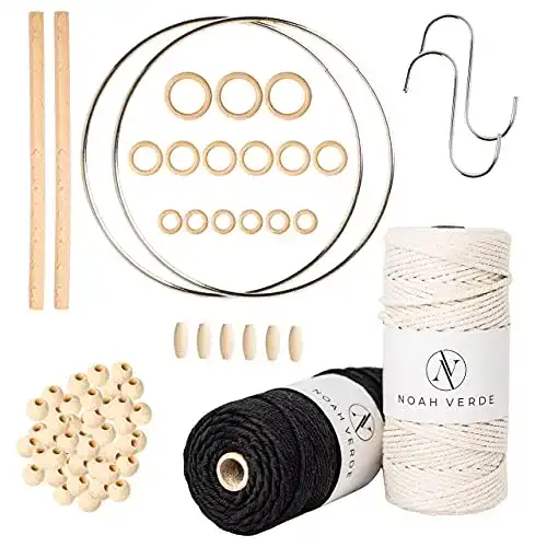 Makramee-Garn Noah Verde DIY Set für Anfänger mit Anleitung und Zubehör