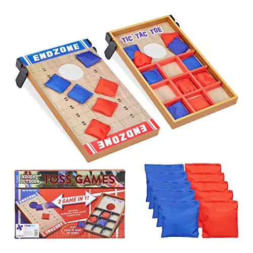 Relaxdays Wurfspiel 2 in 1: Cornhole und Tic Tac Toe