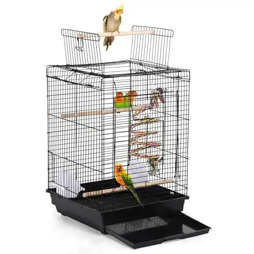 Vogelkäfig Yaheetech mit Spielzeug für Wellensittiche und Papageien