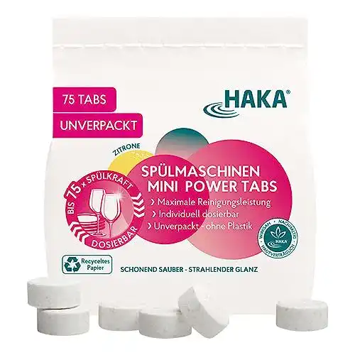 Spülmaschinentabs ohne Plastik Haka Mini Tabs, 75 Stück