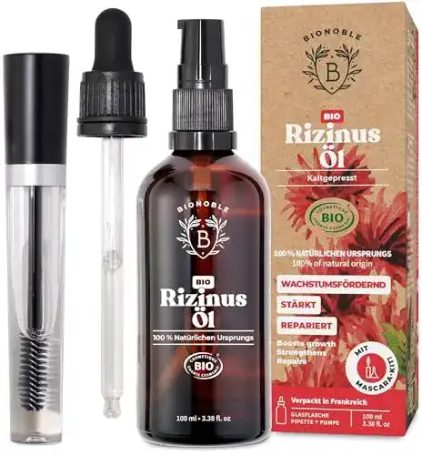 Rizinusöl Bionoble Bio 100ml, 100% rein, kaltgepresst, vegan