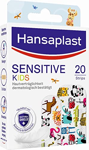 Kinderpflaster Hansaplast Sensitive – Wundpflaster mit Tiermotiven (20 Strips)