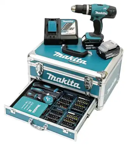 Makita DHP453RFX2 18V Akkuschrauber mit Schlagfunktion und Zubehörset