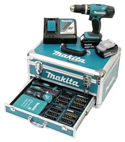 Makita DHP453RFX2 18V Akkuschrauber mit Schlagfunktion und Zubehörset