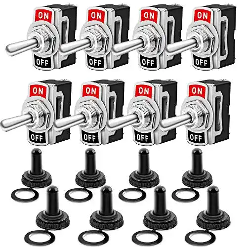 Kippschalter 10A/12VDC, 6A/24VDC, SPST Ein/Aus Wippschalter mit Schutzkappe
