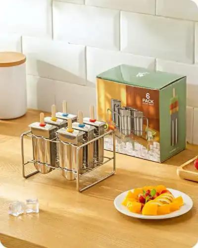 Eisform Baffect Edelstahl Popsicle Form mit Stäbchenhalter