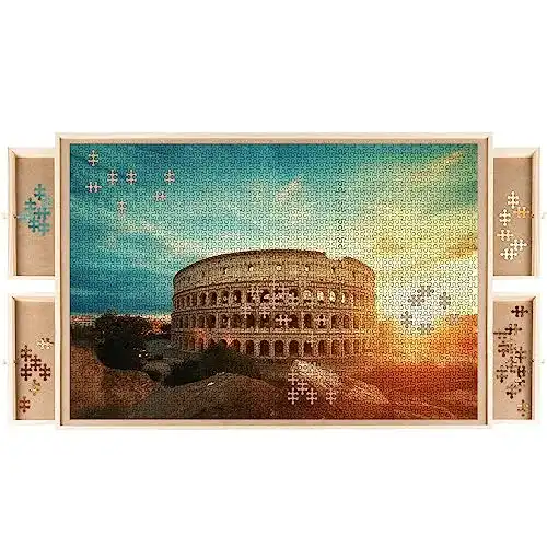 Puzzle Tisch Malatec Holz XXL mit Sortiertablett und 4 Schubladen