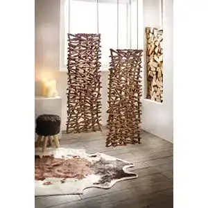 Raumtrenner aus Rattan und Holz für vielseitige Dekoration