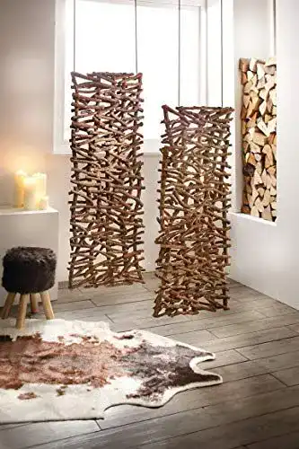 Raumtrenner aus Rattan und Holz für vielseitige Dekoration