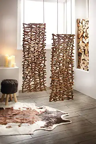 Raumtrenner aus Rattan und Holz für vielseitige Dekoration