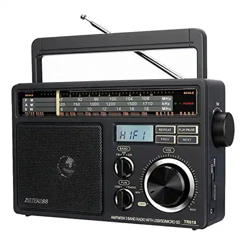 Tragbares Radio Retekess TR618 mit AM, FM, SW und USB/SD Unterstützung