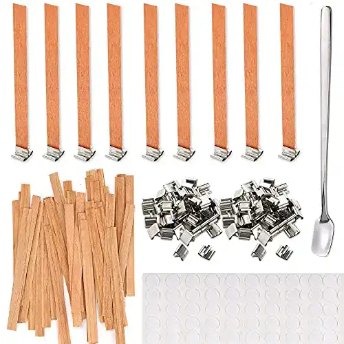 Holzdocht BOELLRUNO 60 Sets 15 cm Kerzendocht für Kerzenherstellung