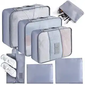 AiQInu Koffer Organizer Set mit 7 Packwürfeln für effizientes Reisen