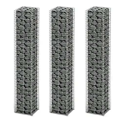 Gabionen vidaXL 3X aus verzinktem Stahl 25x25x150 cm