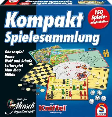 Spielesammlung Schmidt Spiele 49188 Kompakt mit 150 Spielvarianten