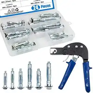 Hohlraumdübelzange von Bestychao mit 24 Metall Hohlraumdübel