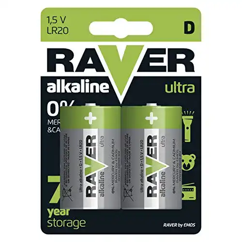 EMOS Raver Ultra Alkaline D-Batterien Typ D Mono 2er Pack