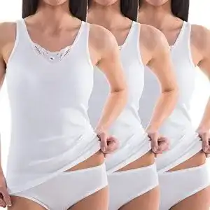 Unterhemd Damen HERMKO 1440 3er Pack mit Spitze