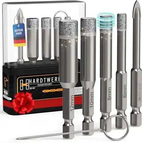 Universalbohrer HARDTWERK Turbo Diamantbohrer Set 6-teilig