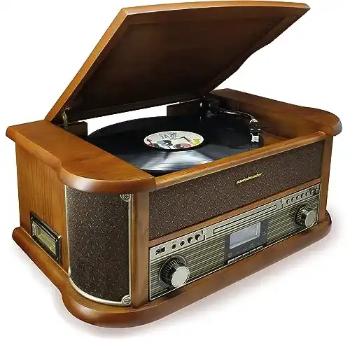 Stereoanlage mit Plattenspieler Soundmaster NR566BR 7-in-1