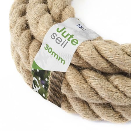 Absperrseil DQ-PP Juteseil 5 Meter, 30mm stark, Naturfaser Kordel