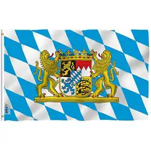 Bayern Flagge Anley Fliegenbrise 3×5 Fuß mit Löwenwappen